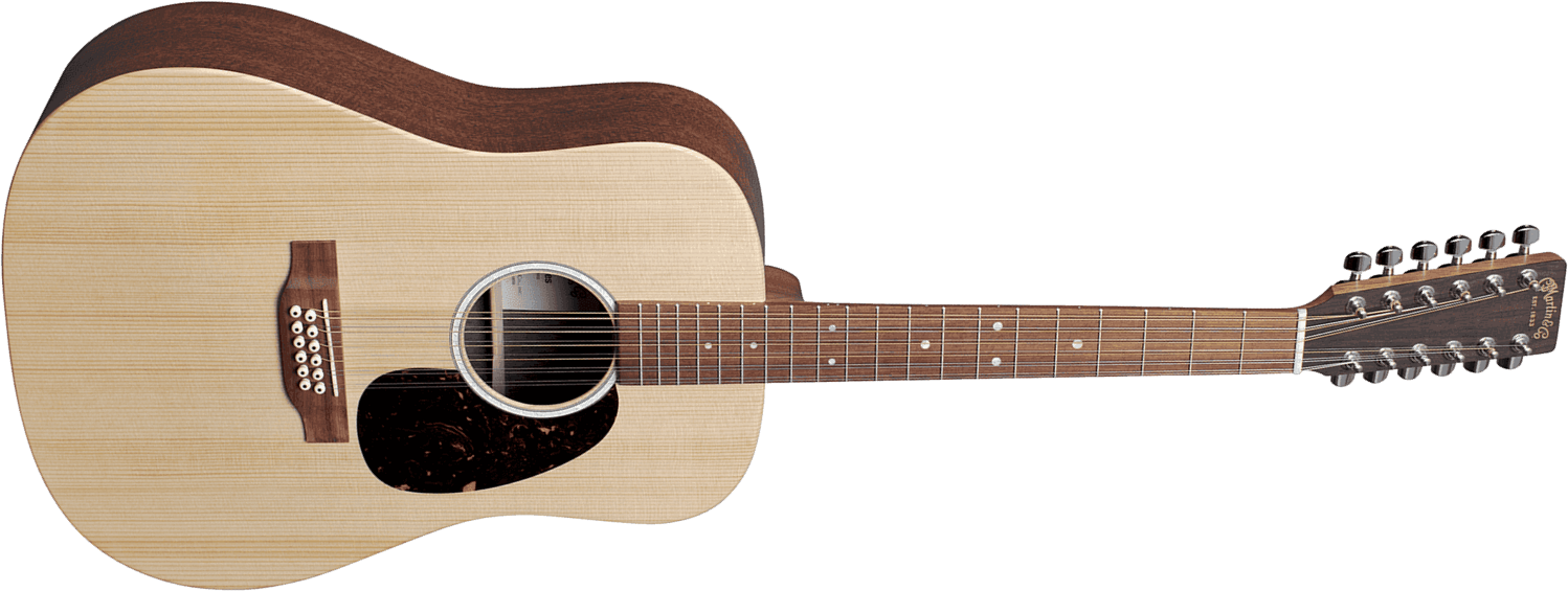 Martin D-x2e 12-string Dreadnought 12c Epicea Acajou Hpl - Natural Satin - Guitarra electro acustica - Main picture