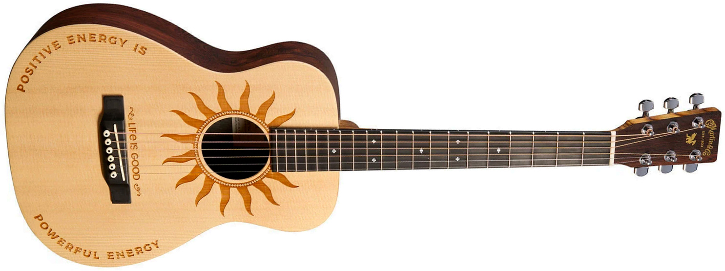 Martin Lx2 Life Is Good Little Martin Dreadnought Mini Shsc Epicea Palissandre Hpl Ric - Natural Satin - Guitarra folk - Main picture