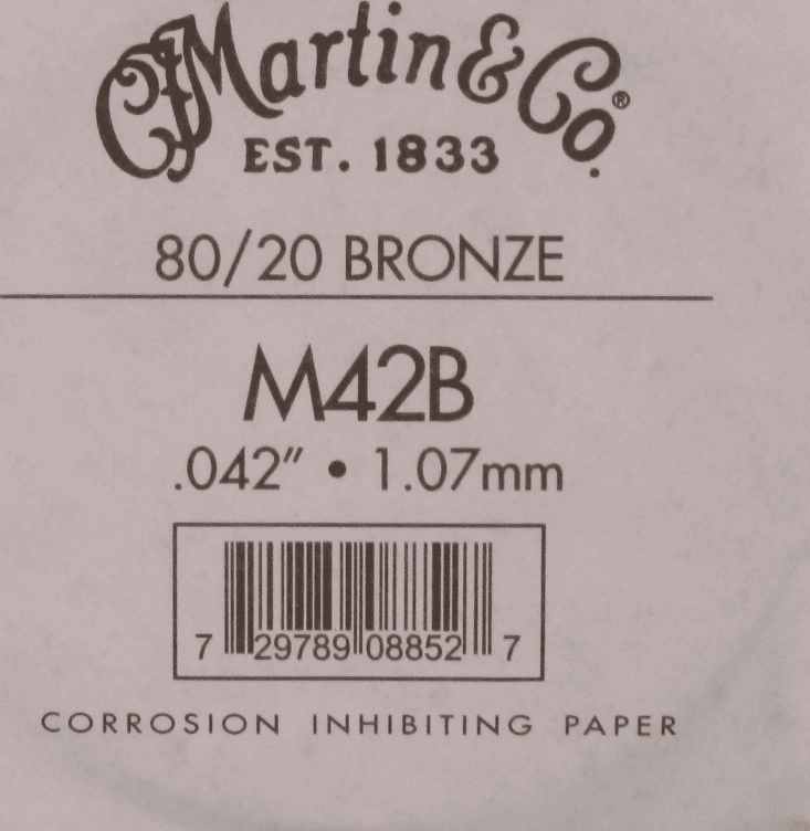 Martin M42b 80/20 Bronze Single String 042 La - Cuerdas guitarra acústica - Main picture