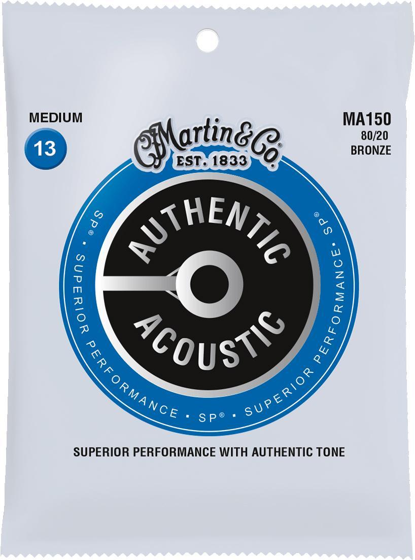 Cuerdas guitarra acústica Martin MA150 Acoustic Guitar 6-String set Authentic SP 80/20 Bronze 6-String Set Authentic SP 80/20 Bronze 13-56 - Juego de cuerdas