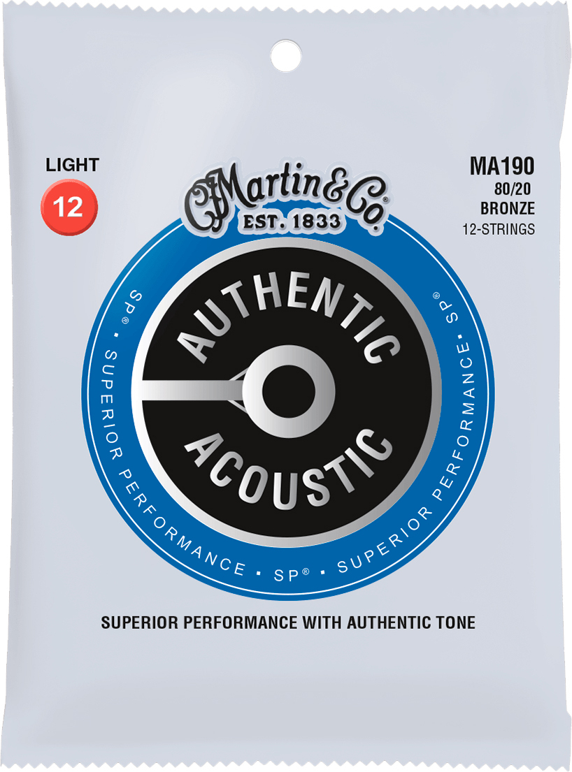 Martin Ma190 Authentic Sp 80/20 Bronze Acoustic Guitar 12c 12-54 - Cuerdas guitarra acústica - Main picture