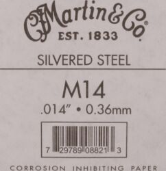 Cuerdas guitarra acústica Martin M14 Plain Steel String 014 - Cuerdas por unidades