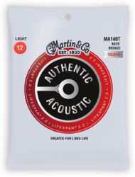 Cuerdas guitarra acústica Martin MA140T 6-String Acoustic Guitar Authentic Lifespan 2.0 80/20 Bronze 12-54 - Juego de cuerdas