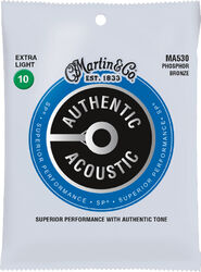 Cuerdas guitarra acústica Martin MA530 Acoustic Guitar 6-String Set Authentic SP 92/8 Phosphor Bronze 10-47 - Juego de cuerdas