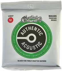 Cuerdas guitarra acústica Martin MA540S Acoustic Guitar 6-String Set Authentic Silked 92/8 Phosphor Bronze 12-54