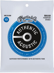 Cuerdas guitarra acústica Martin MA550 Acoustic Guitar 6-String Set Authentic SP 92/8 Phosphor Bronze 13-56 - Juego de cuerdas