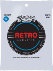 Cuerdas guitarra acústica Martin MM13 Acoustic Guitar 6-String Set Retro Monel 13-56 - Juego de cuerdas