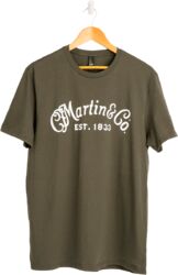 Camiseta Martin Olive White Script Logo - M