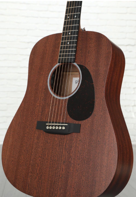 Martin D-10e Sapele Road Dreadnought Tout Sapele Ric +housse - Natural Satin - Guitarra acústica de viaje - Variation 1