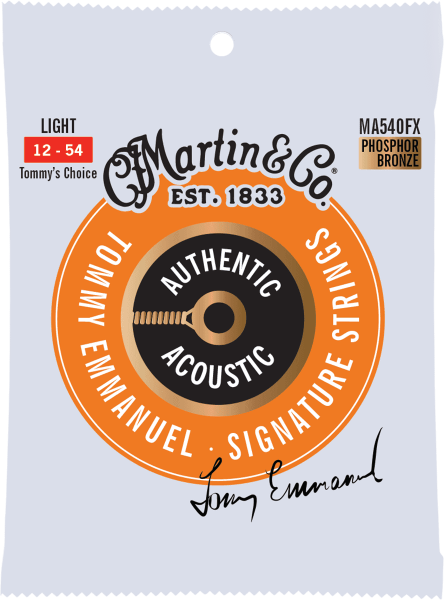 Cuerdas guitarra acústica Martin MA540FX Authentic Acoustic Flexible Core Phosphor Bronze 12-54 - Juego de cuerdas