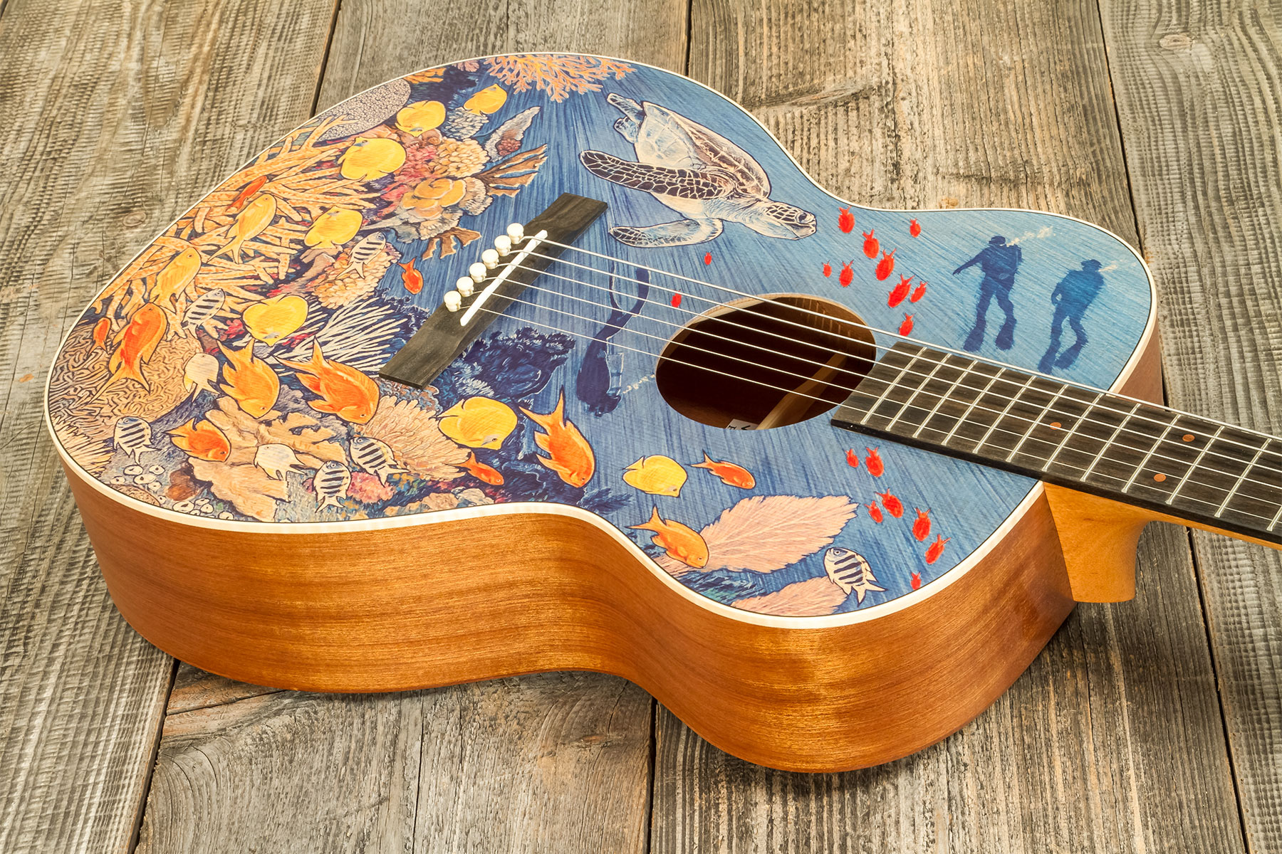Martin Om Biosphere Orchestra Epicea Sapele Eb #2860969 - Robert Goetzl Ocean Artwork Satin - Guitarra folk - Variation 4