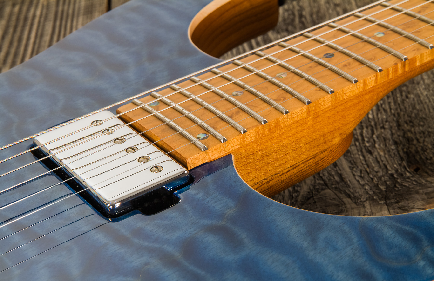 Mayones Guitars Aquila Elite S 6 40th Anniversary 2h Trem Mn #aq2204194 - Trans Blue Gloss - Guitarra eléctrica con forma de str. - Variation 5