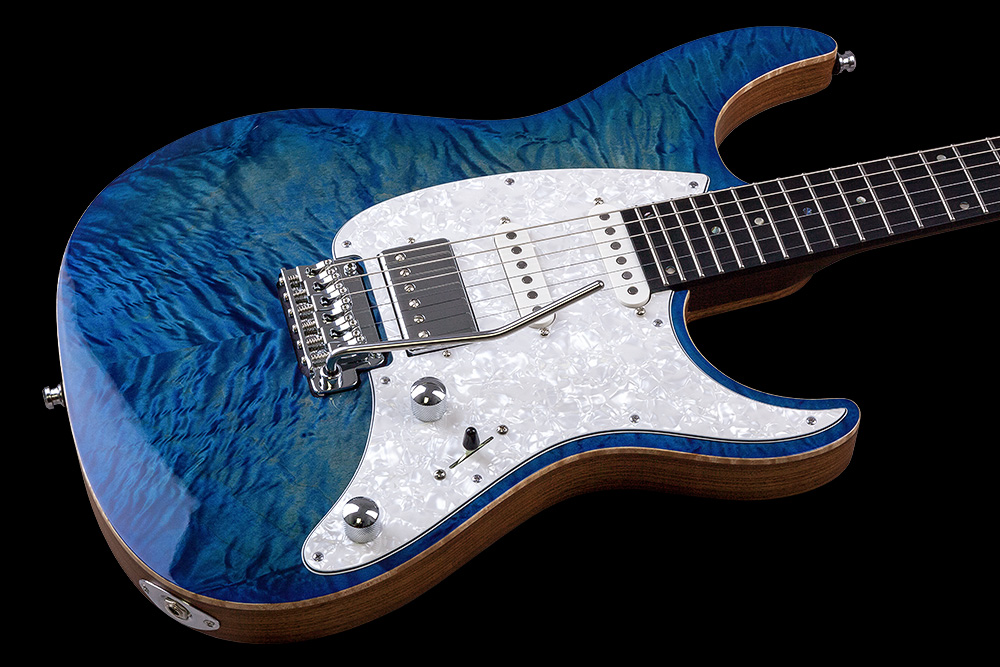 Mayones Guitars Aquila Qm 6 Hss Trem Eb - Lagoon Burst - Guitarra eléctrica con forma de str. - Variation 3