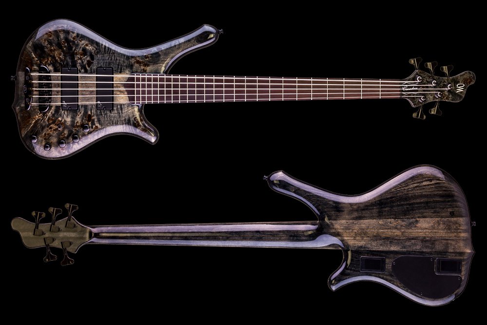 Mayones Guitars Comodous 5 Ash Eye Poplar Aguilar Pf - Liquid Black - Bajo eléctrico de cuerpo sólido - Variation 1