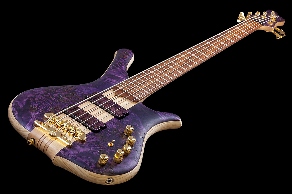 Mayones Guitars Comodous Inspiration Mohini Dey 5c Active Pf - Dirty Purple Raw - Bajo eléctrico de cuerpo sólido - Variation 2