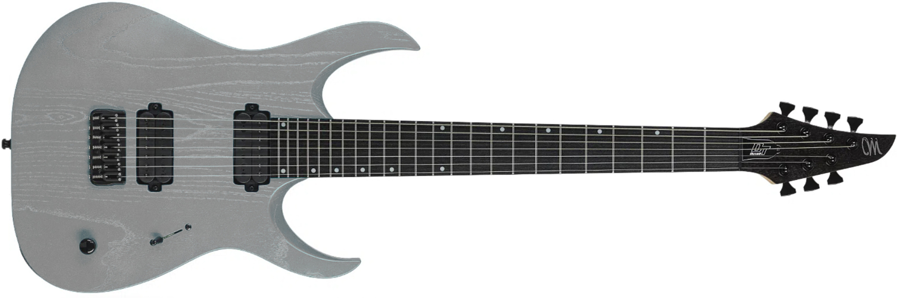 Mayones Guitars Duvell Dt7 7c Baryton 2h Ht Bl - Gunmetal Grey Metallic Matt - Guitarra eléctrica barítono - Main picture