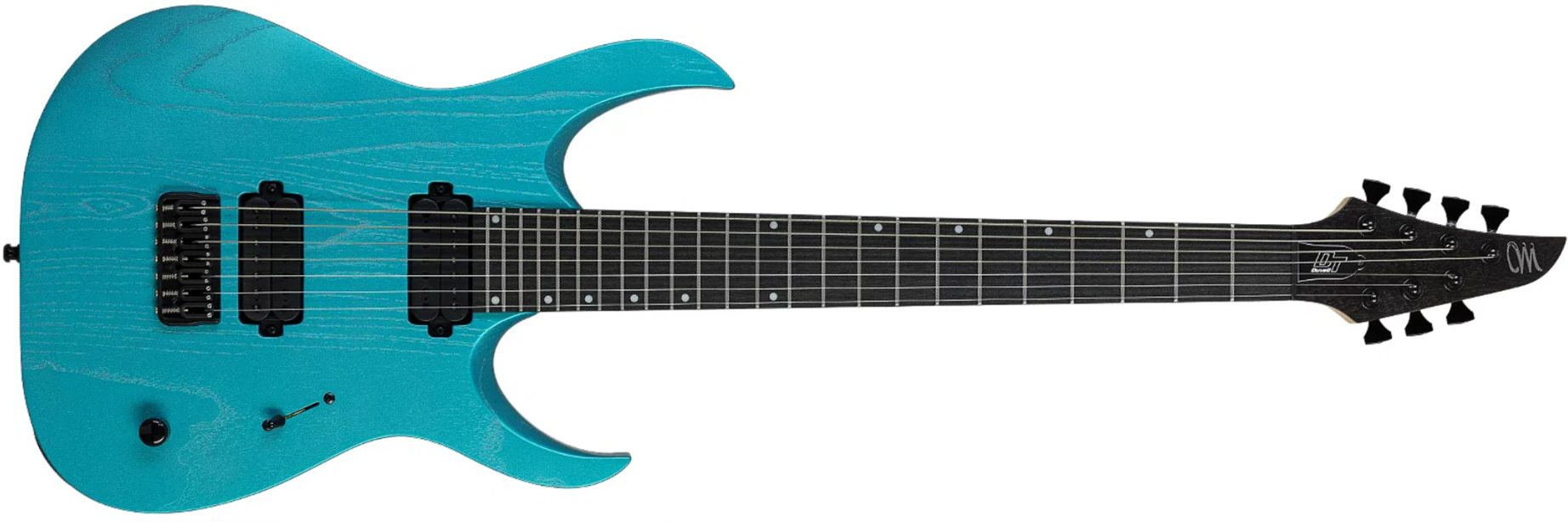 Mayones Guitars Duvell Dt7 7c Baryton 2h Ht Bl - Opal Blue Metallic Matt - Guitarra eléctrica barítono - Main picture