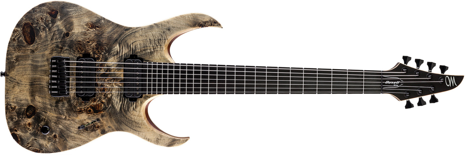 Mayones Guitars Duvell Elite 7-cordes Hh Tko Ht Eb - Trans Graphite - Guitarra eléctrica de 7 cuerdas - Main picture