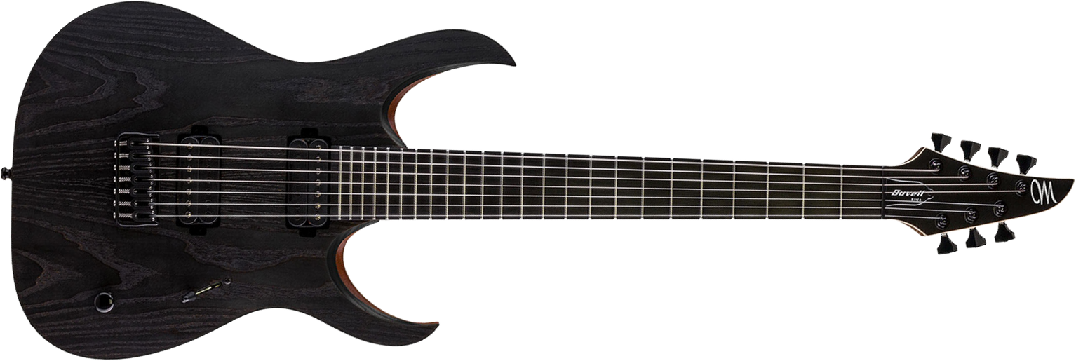 Mayones Guitars Duvell Elite Gothic 7 2h Seymour Duncan Ht Eb - Monolith Black Matt - Guitarra eléctrica de 7 cuerdas - Main picture
