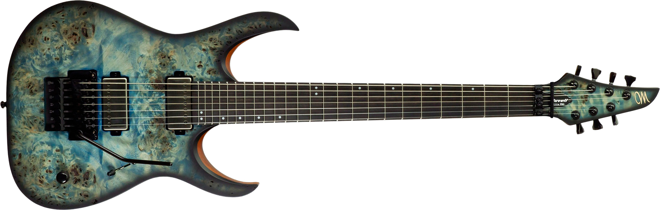 Mayones Guitars Duvell Elite Pro 7c Baryton 2h Velvetrone Fr Eb #df2511178 - Matt Ice Dragon - Guitarra eléctrica barítono - Main picture