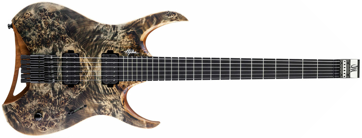 Mayones Guitars Hydra Elite 6 Hh Seymour Duncan Ht Eb - Trans Graphite Satin - Guitarra electrica metalica - Main picture