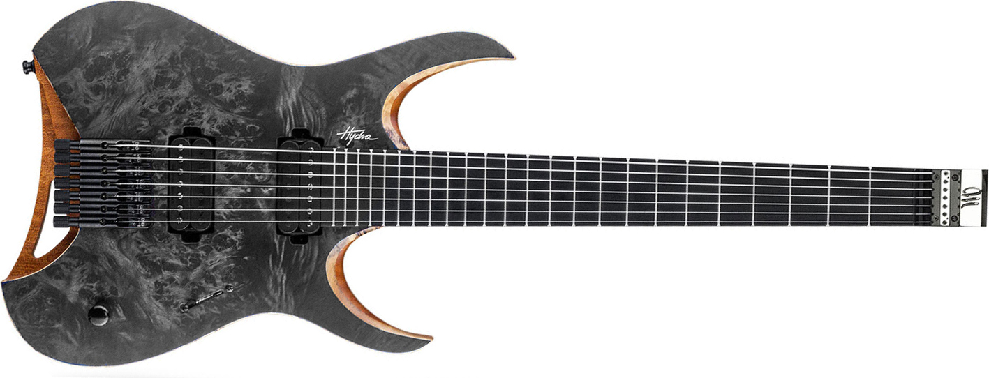 Mayones Guitars Hydra Elite 7 2h Seymour Duncan Ht Eb - Trans Graphite Satin - Guitarra eléctrica de 7 cuerdas - Main picture