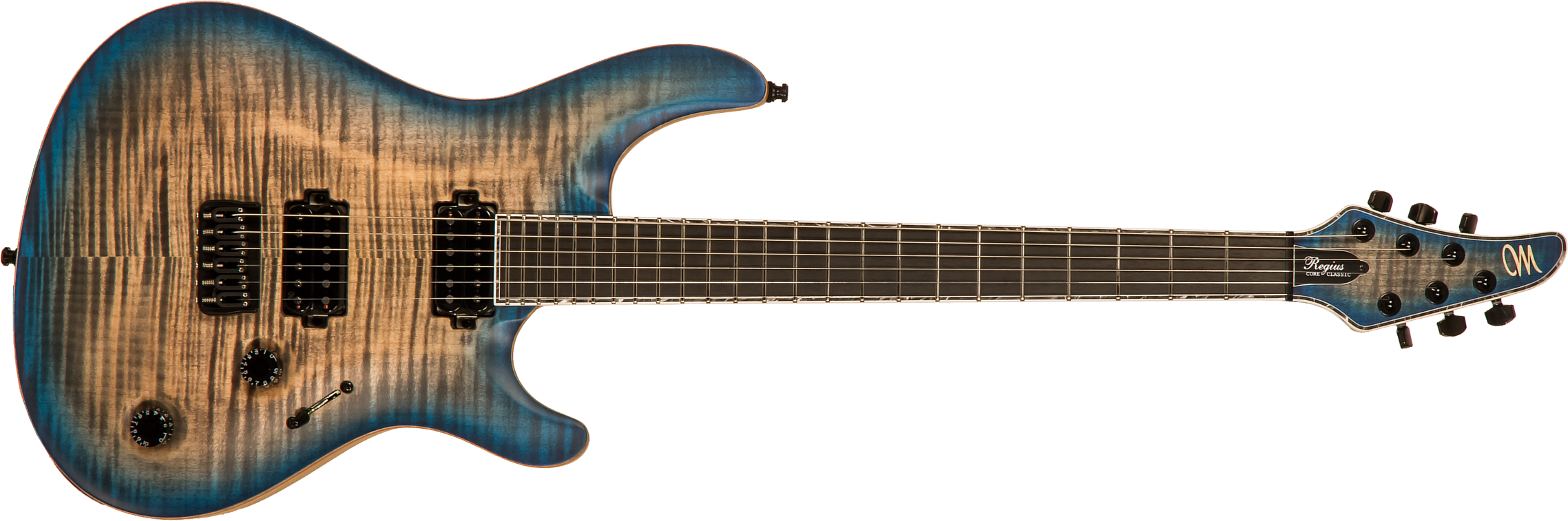 Mayones Guitars Regius Core Classic 6 Ash 2h Tko Eb #rf2204447 - Jean Black 2-tone Blue Sunburst Satine - Guitarra eléctrica de doble corte - Main pic