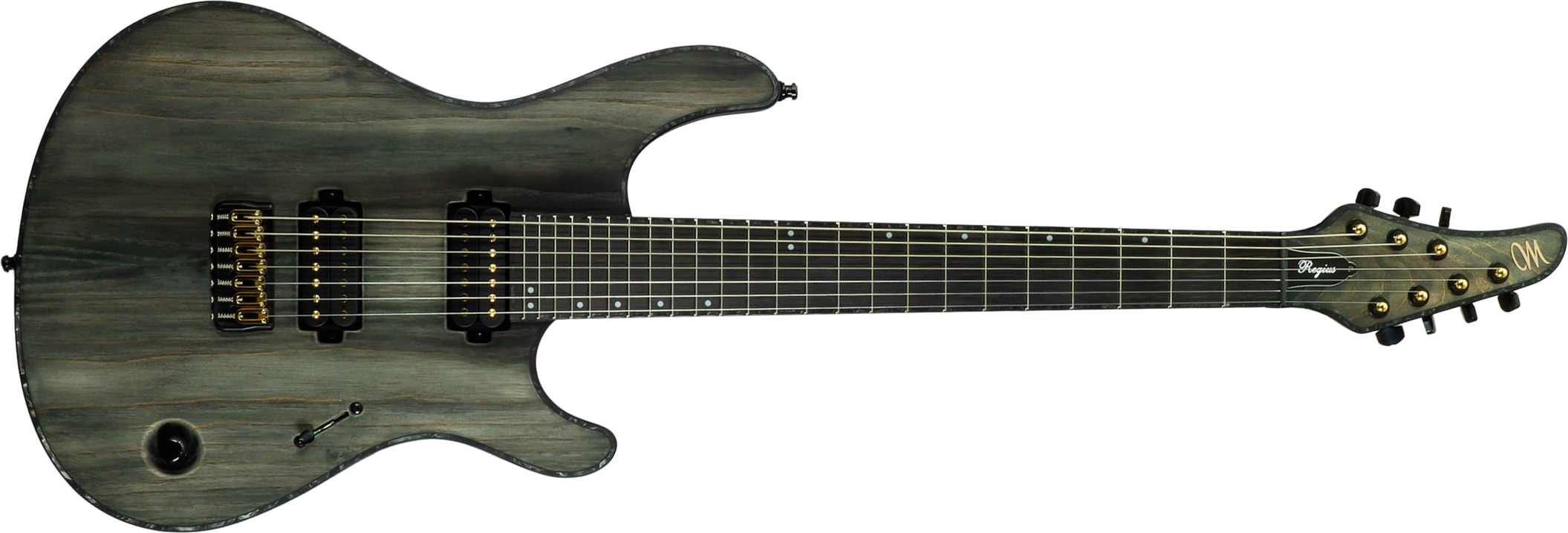 Mayones Guitars Regius Gothic 7c 2h Velvetrone Ht Eb #rf2510207 - Matt Gothic Black - Guitarra eléctrica de 7 cuerdas - Main picture