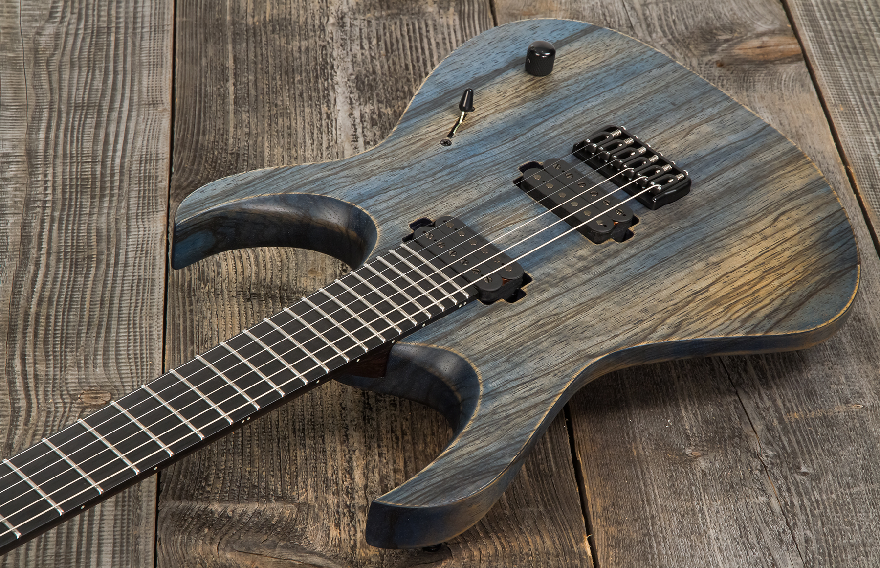 Mayones Guitars Duvell Bl 6 2h Seymour Duncan Ht Eb - Antique Blue - Guitarra electrica metalica - Variation 2