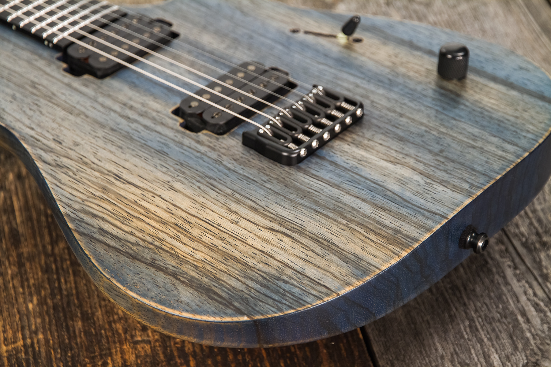 Mayones Guitars Duvell Bl 6 2h Seymour Duncan Ht Eb - Antique Blue - Guitarra electrica metalica - Variation 3