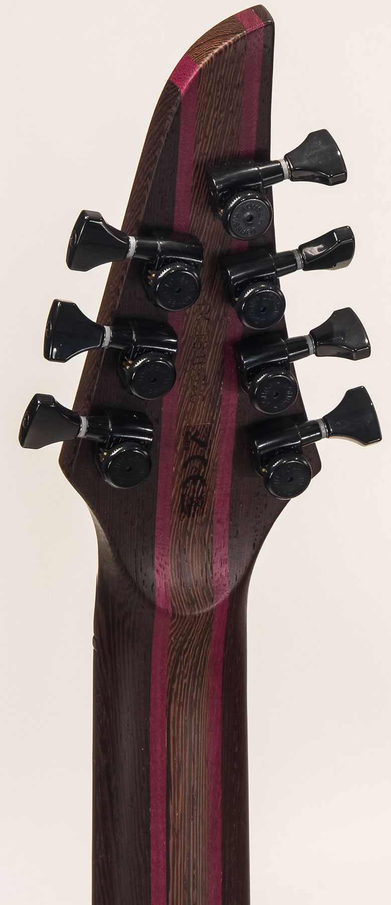 Mayones Guitars Duvell Elite V-frets 7c Multiscale 2h Bare Knuckle Ht Eb - Dirty Purple Blue Burst - Multi-Scale Guitar - Variation 5