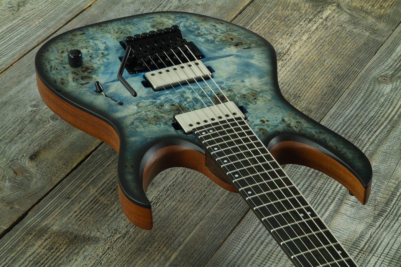 Mayones Guitars Duvell Elite Pro 7c Baryton 2h Velvetrone Fr Eb #df2511178 - Matt Ice Dragon - Guitarra eléctrica barítono - Variation 3
