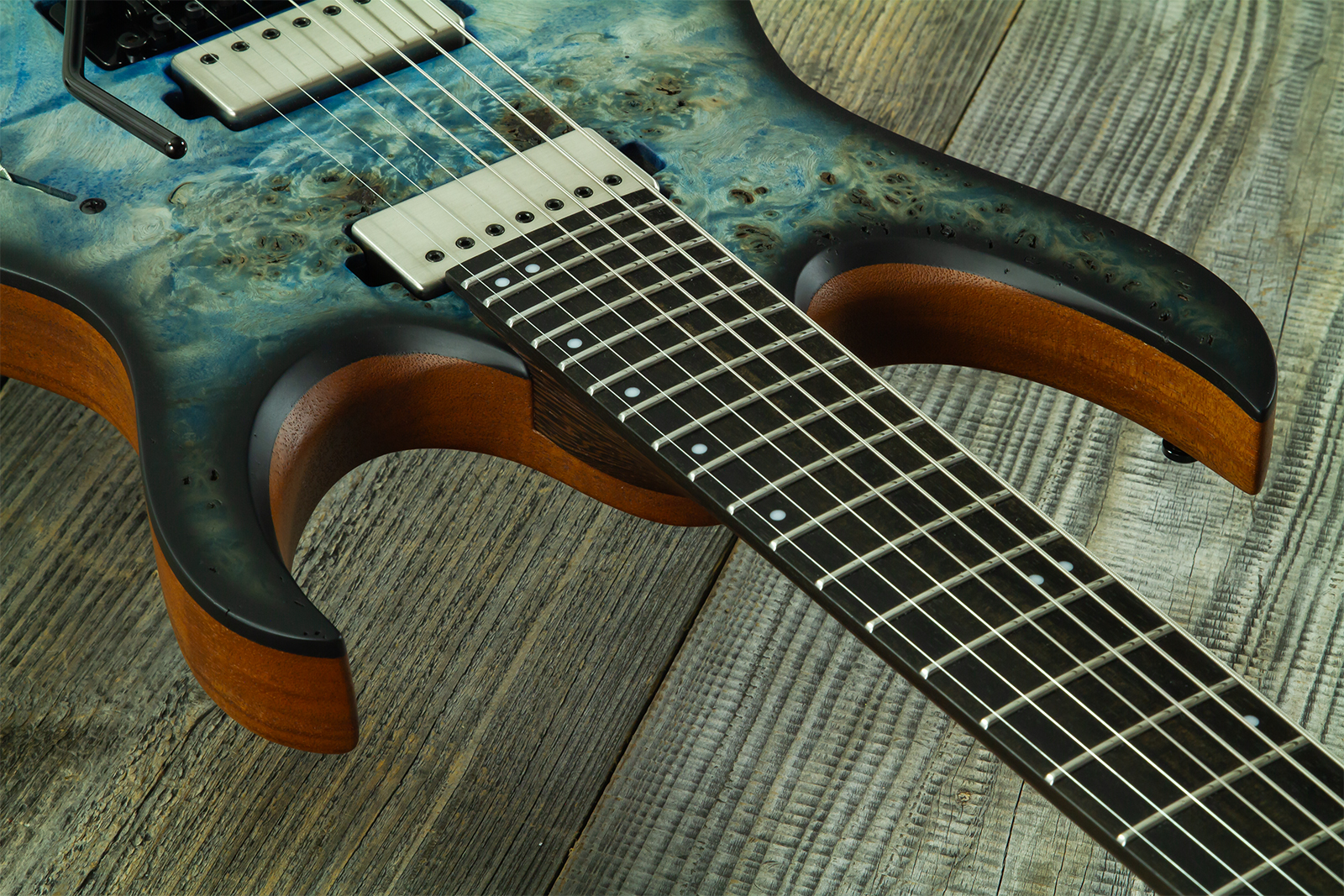 Mayones Guitars Duvell Elite Pro 7c Baryton 2h Velvetrone Fr Eb #df2511178 - Matt Ice Dragon - Guitarra eléctrica barítono - Variation 5