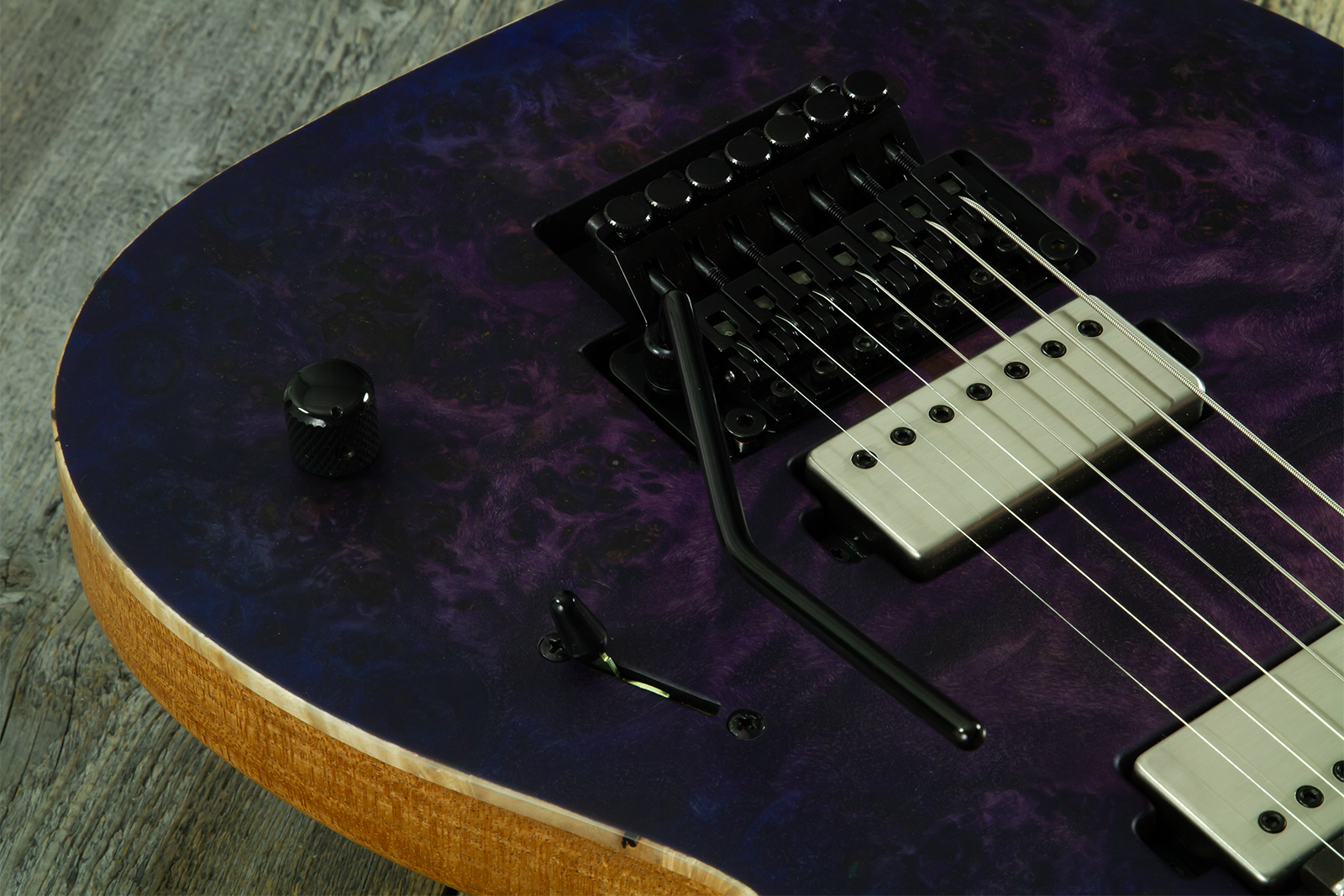 Mayones Guitars Duvell Elite Pro 7c Baryton 2h Velvetrone Fr Eb #df2602262 - Matt Trans Dirty Purple Blue Burst - Guitarra eléctrica barítono - Variat