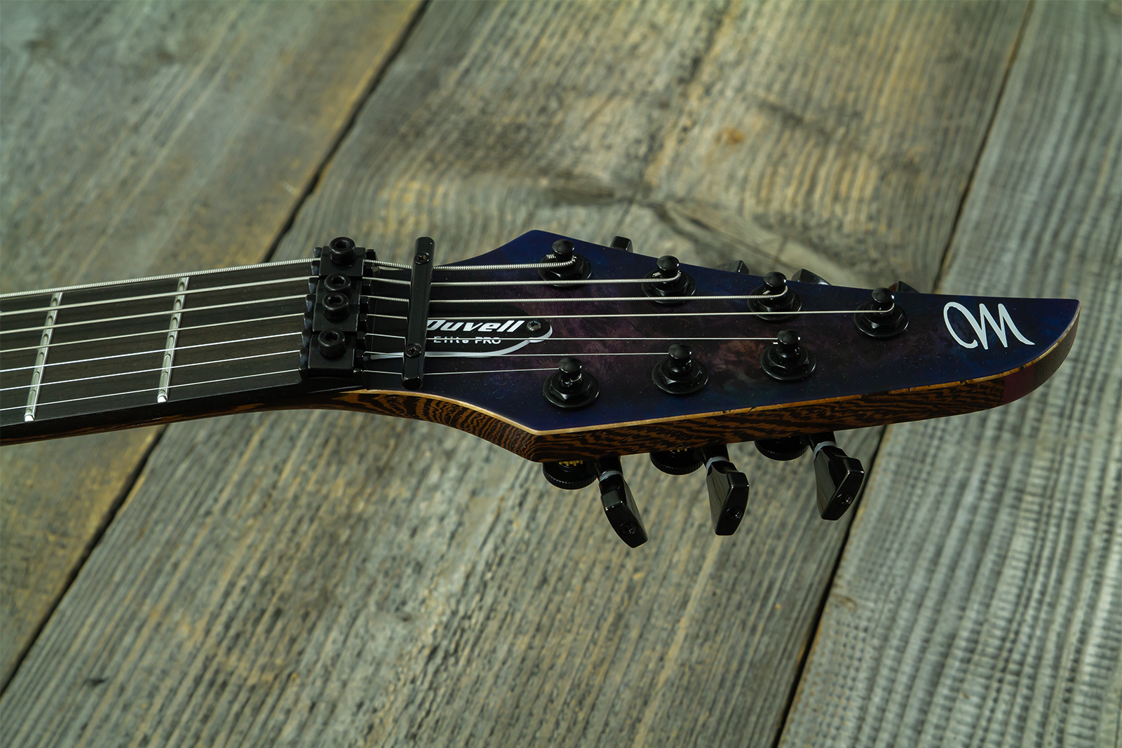 Mayones Guitars Duvell Elite Pro 7c Baryton 2h Velvetrone Fr Eb #df2602262 - Matt Trans Dirty Purple Blue Burst - Guitarra eléctrica barítono - Variat