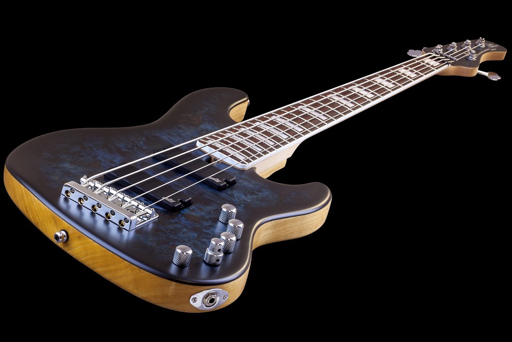 Mayones Guitars Federico Malaman Jabba Mala 5 Pf - Dirty Blue Burst - Bajo eléctrico de cuerpo sólido - Variation 1