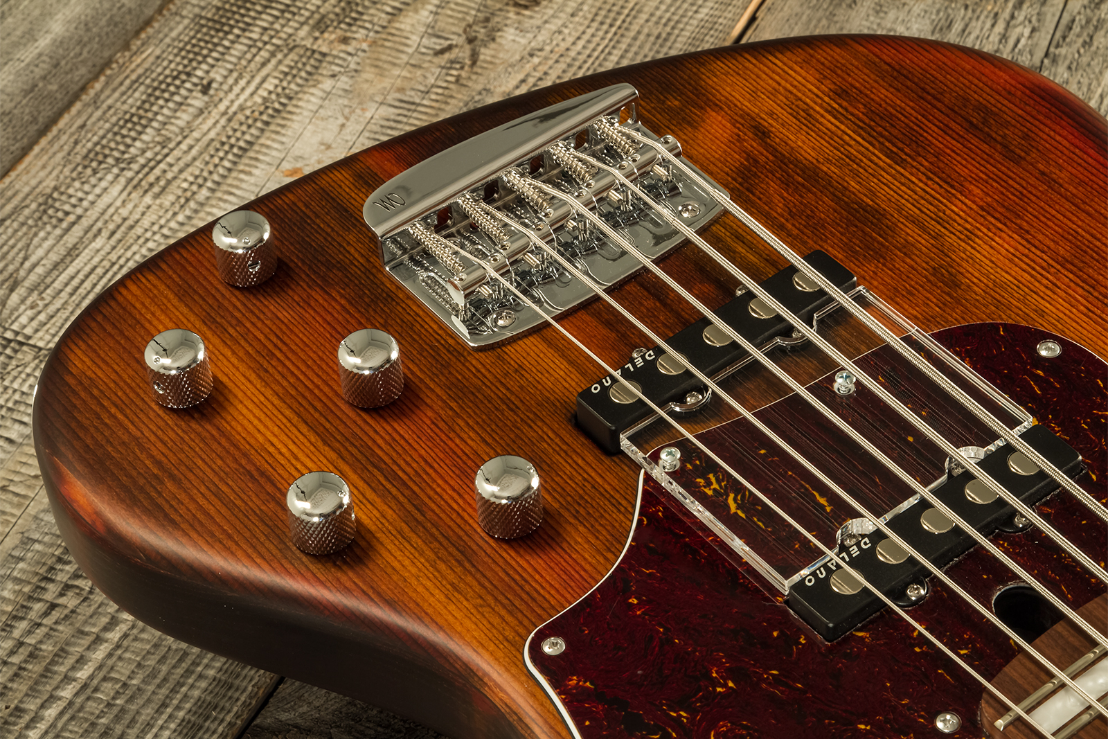 Mayones Guitars Hadrien Feraud Jabba 5c Active Pf - Antique Brown - Bajo eléctrico de cuerpo sólido - Variation 9