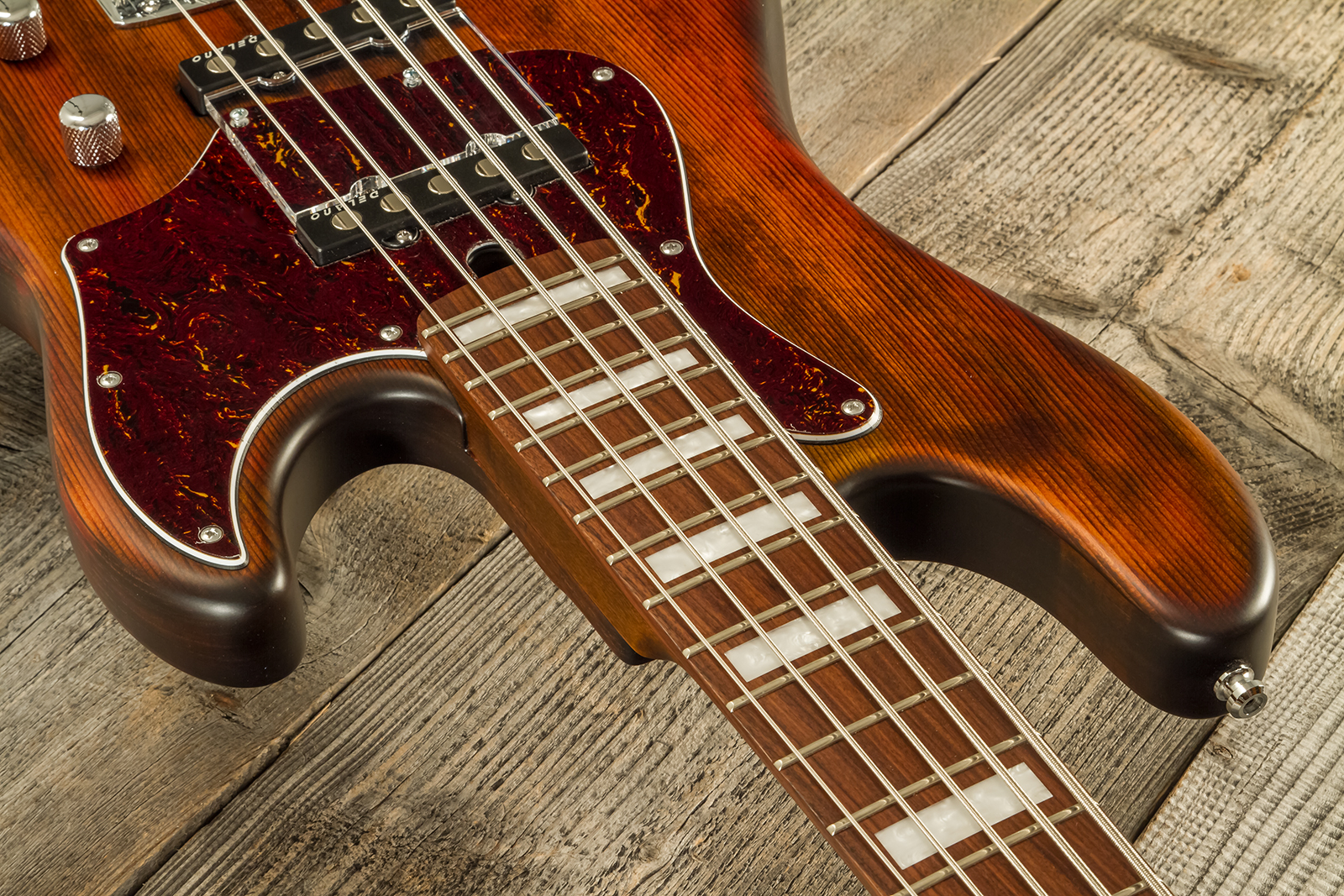 Mayones Guitars Hadrien Feraud Jabba 5c Active Pf - Antique Brown - Bajo eléctrico de cuerpo sólido - Variation 10