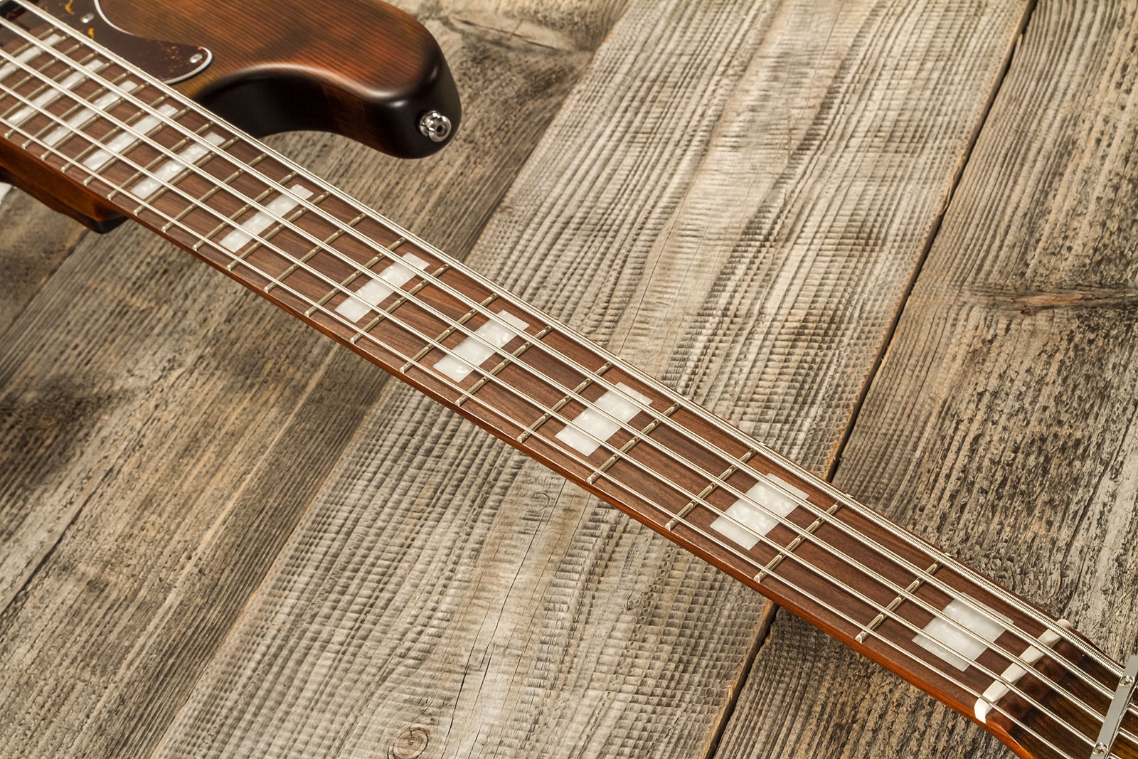 Mayones Guitars Hadrien Feraud Jabba 5c Active Pf - Antique Brown - Bajo eléctrico de cuerpo sólido - Variation 11