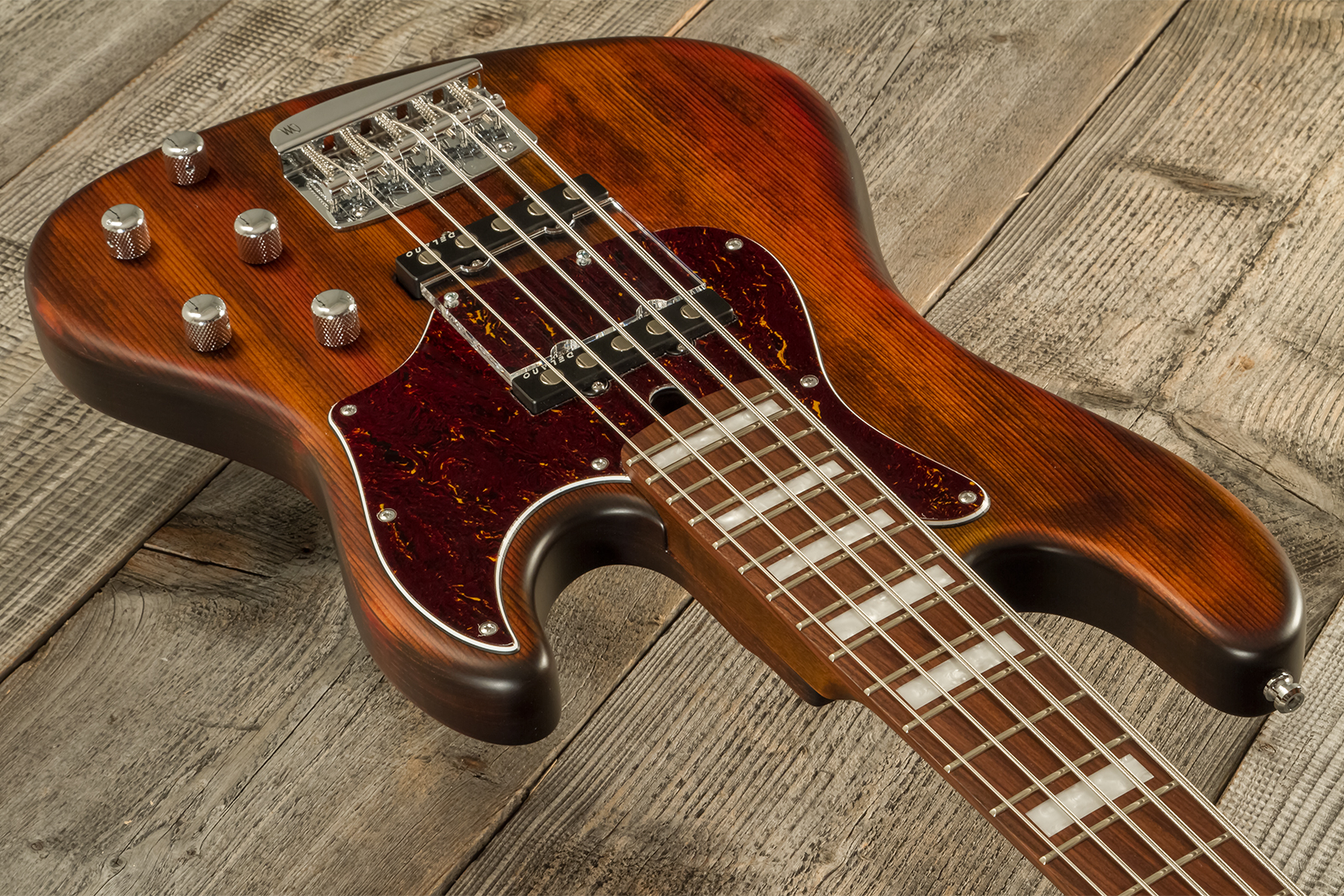 Mayones Guitars Hadrien Feraud Jabba 5c Active Pf - Antique Brown - Bajo eléctrico de cuerpo sólido - Variation 8