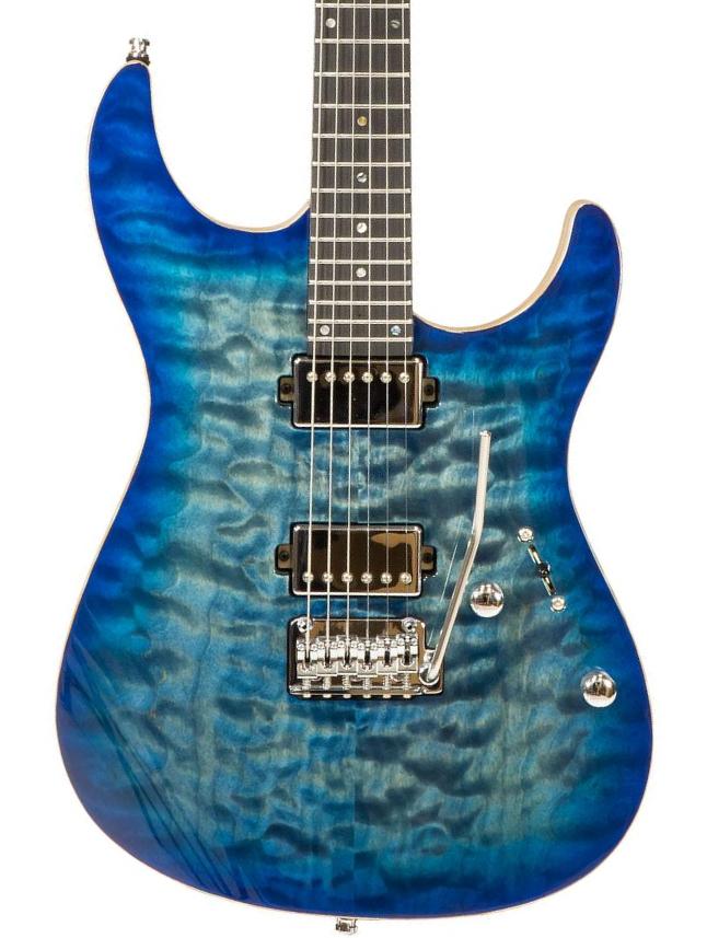 Guitarra eléctrica con forma de str. Mayones guitars Aquila Elite S 6 #AQ2210241 - Lagoon burst