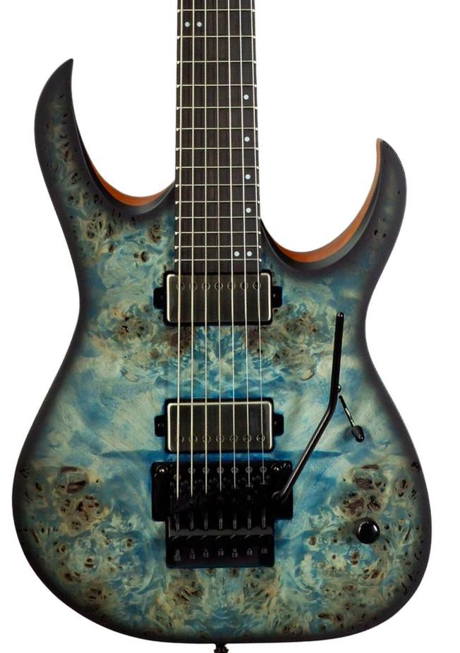 Guitarra eléctrica barítono  Mayones guitars Duvell Elite Pro 7 #DF2511178 (7-String, Baritone) - Matt Ice Dragon