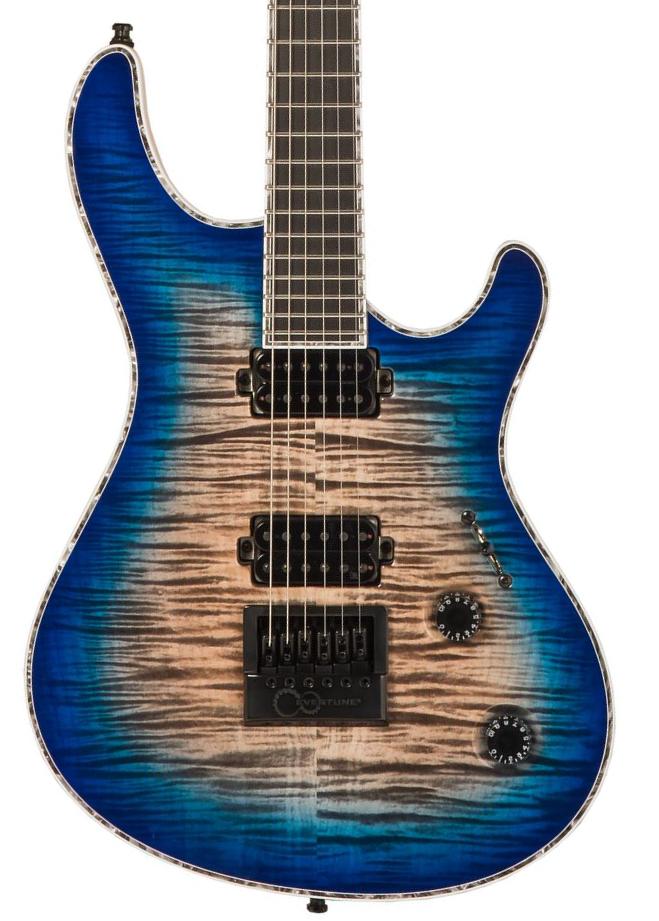 Guitarra electrica metalica Mayones guitars Regius 4Ever 6 #RP2309275 - Jeans Black 3-Tone Blue Burst Gloss