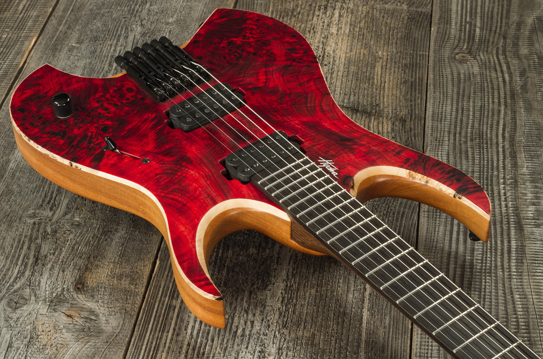 Mayones Guitars Hydra Elite 6 2h Seymour Duncan Ht Eb #hf2008335 - Dirty Red Satin - Guitarra electrica metalica - Variation 2