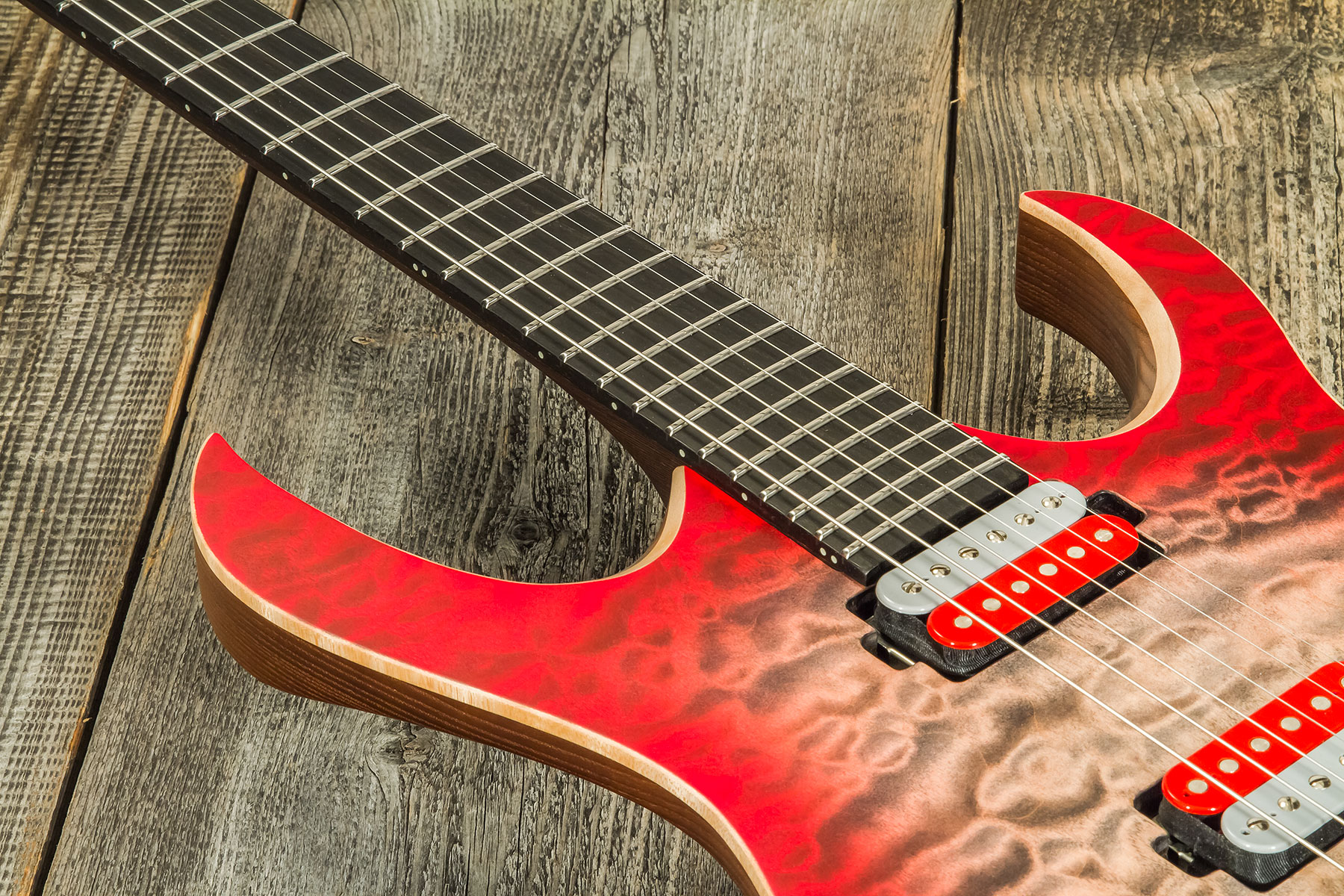 Mayones Guitars John Browne Duvell Qatsi 2.0 6 Signature 2h Bare Knuckle Ht Eb #df2212239 - Ruby Burst - Guitarra eléctrica con forma de str. - Variat