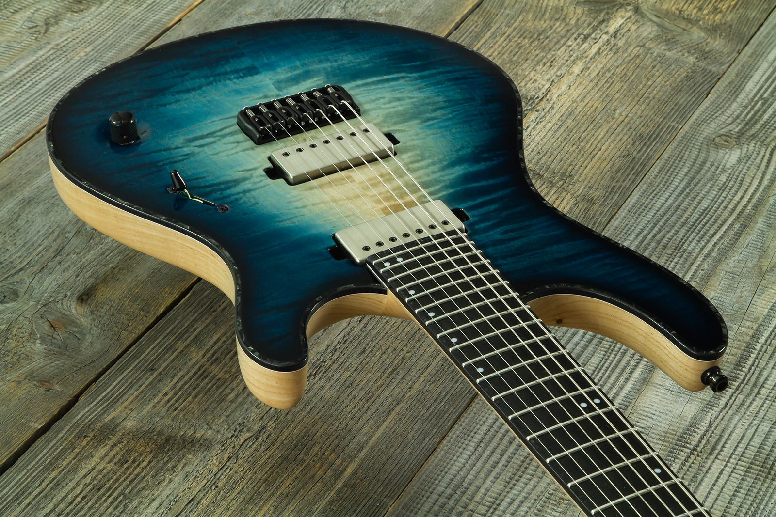 Mayones Guitars Regius 7c 2h Velvetrone Ht Eb #rf2510186 - Turquoise Iris - Guitarra eléctrica barítono - Variation 2