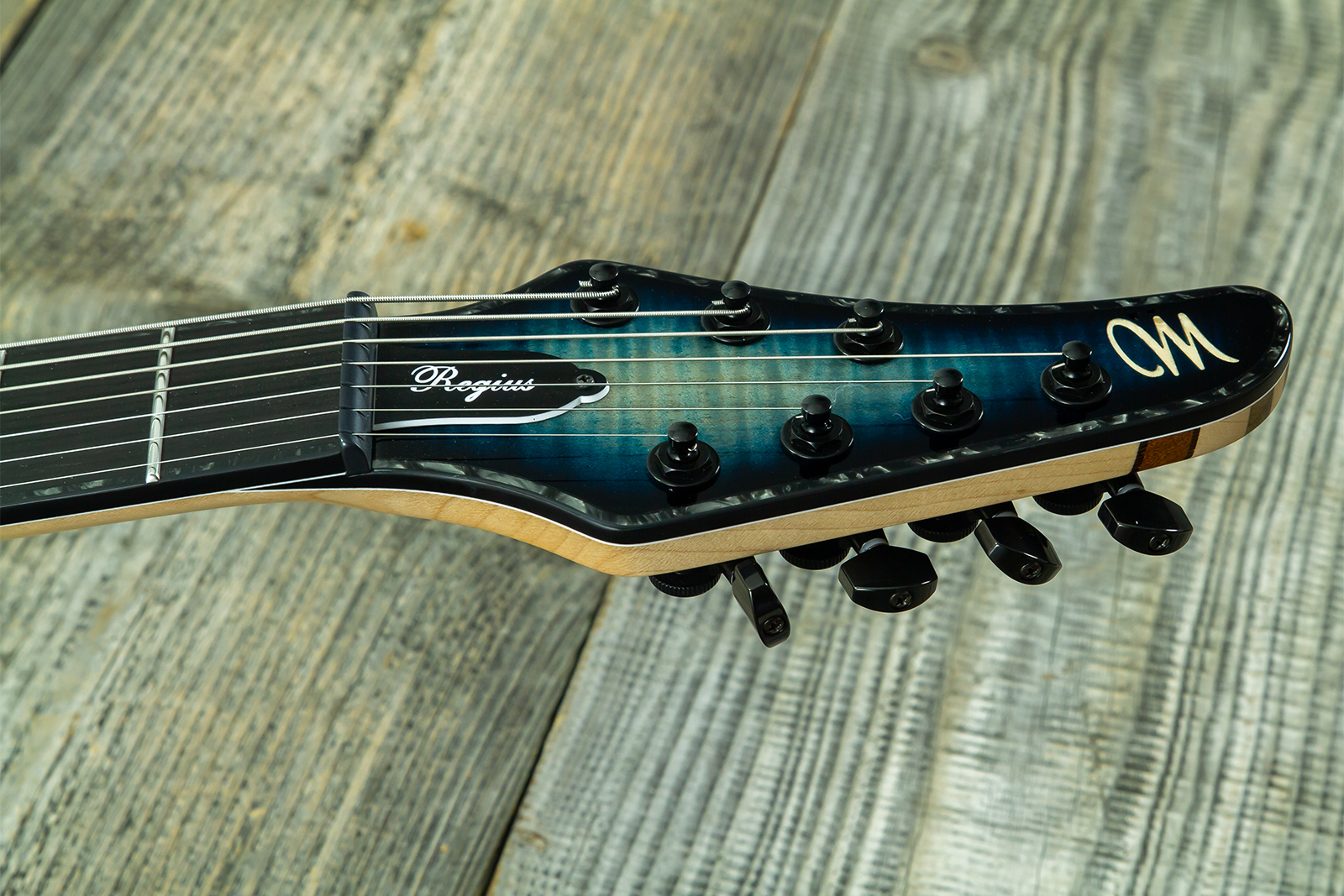 Mayones Guitars Regius 7c Baryton 2h Velvetrone Ht Eb #rf2510186 - Turquoise Iris - Guitarra eléctrica barítono - Variation 7