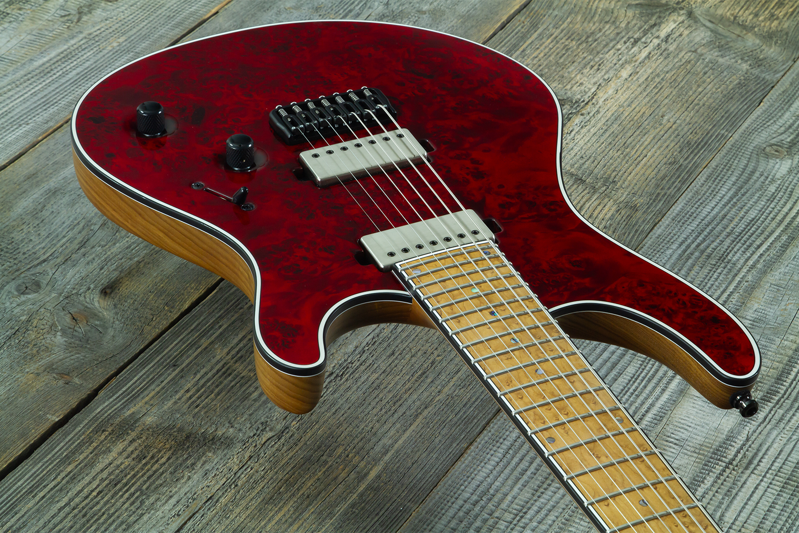 Mayones Guitars Regius 7c Baryton 2h Velvetrone Ht Eb #rf2602251 - Trans Red - Guitarra eléctrica barítono - Variation 2