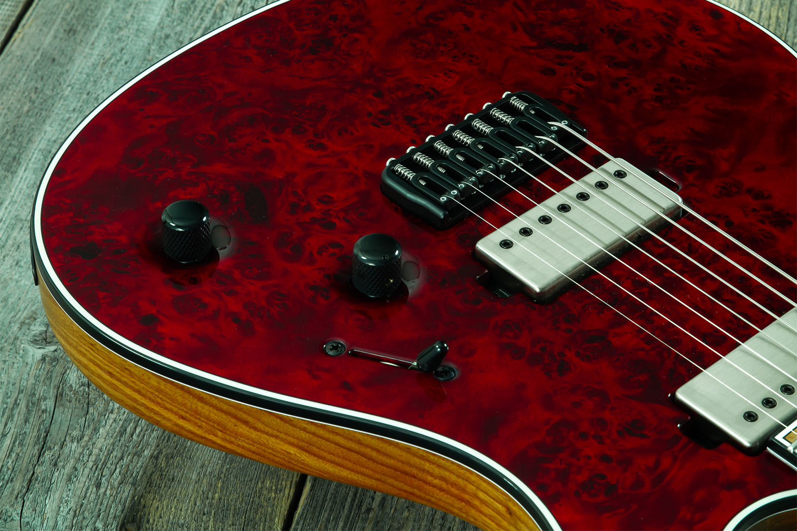 Mayones Guitars Regius 7c Baryton 2h Velvetrone Ht Eb #rf2602251 - Trans Red - Guitarra eléctrica barítono - Variation 3