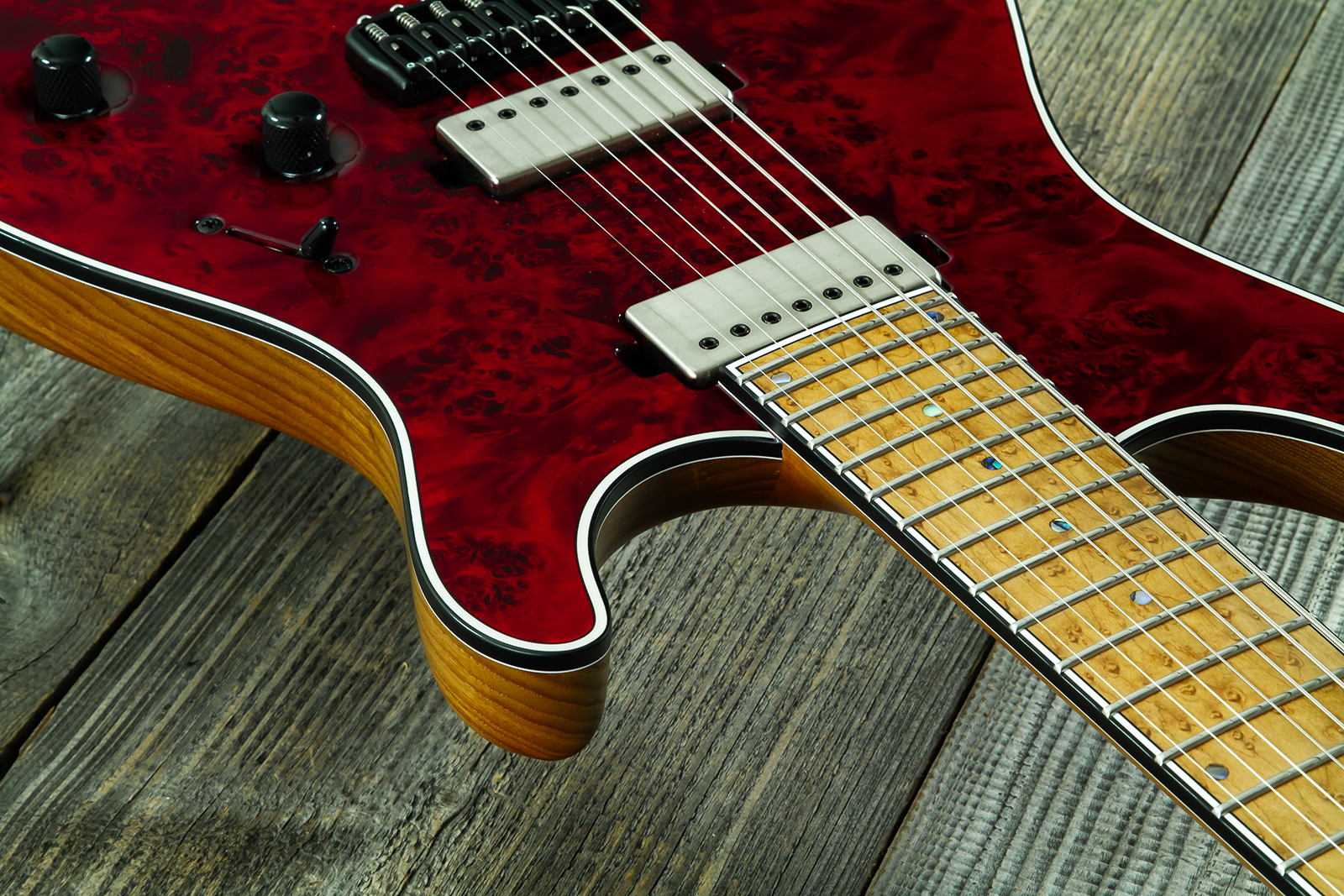 Mayones Guitars Regius 7c Baryton 2h Velvetrone Ht Eb #rf2602251 - Trans Red - Guitarra eléctrica barítono - Variation 4